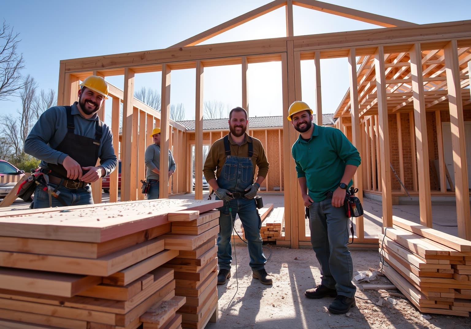 construction team using ClockFern on the job